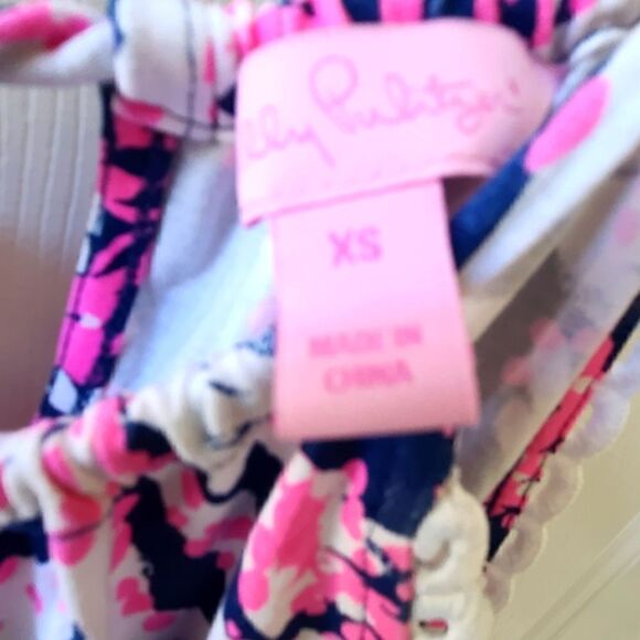 Lilly Pulitzer Gianni Romper Tie back Halter Shorts XS Blue Pink Style 2… - Picture 3 of 10